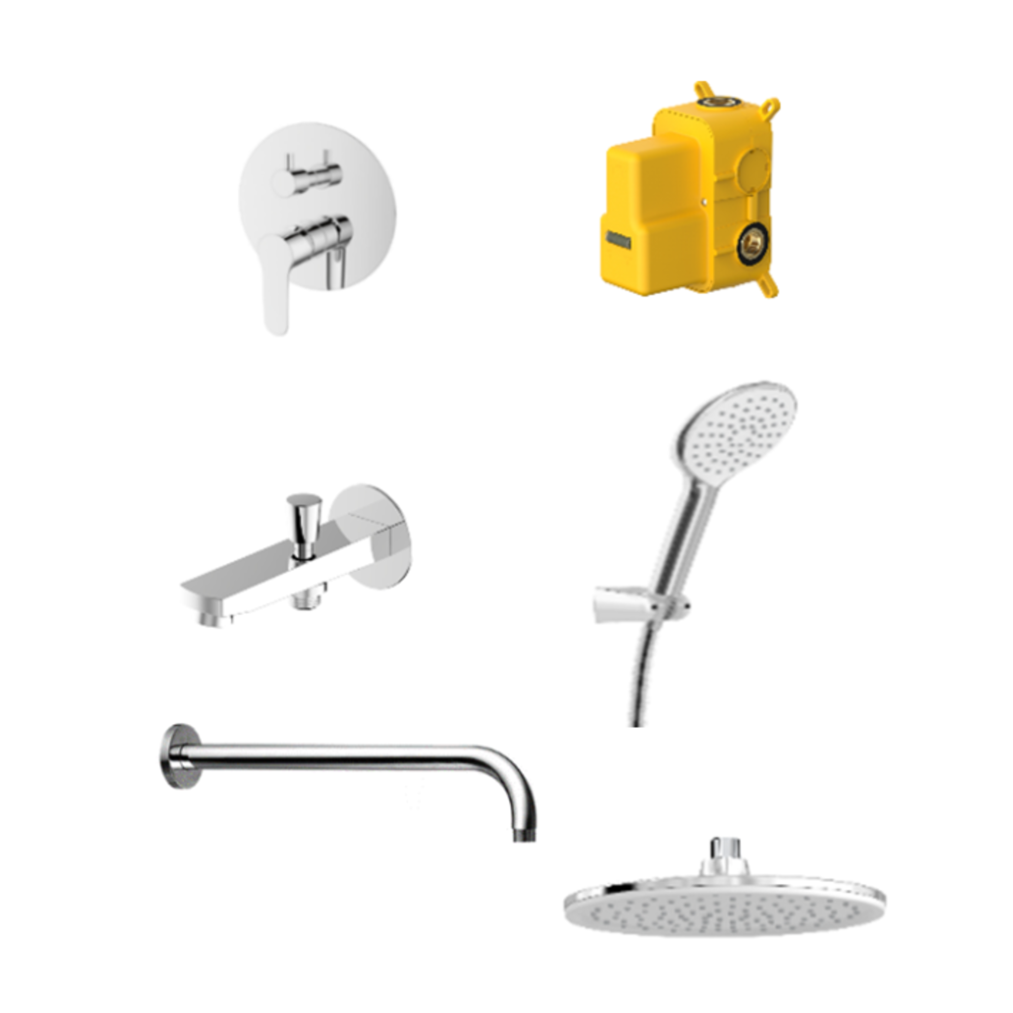 Water Flowbox Sistemleri - Ankastre Banyo Bataryası 2F Round Seti