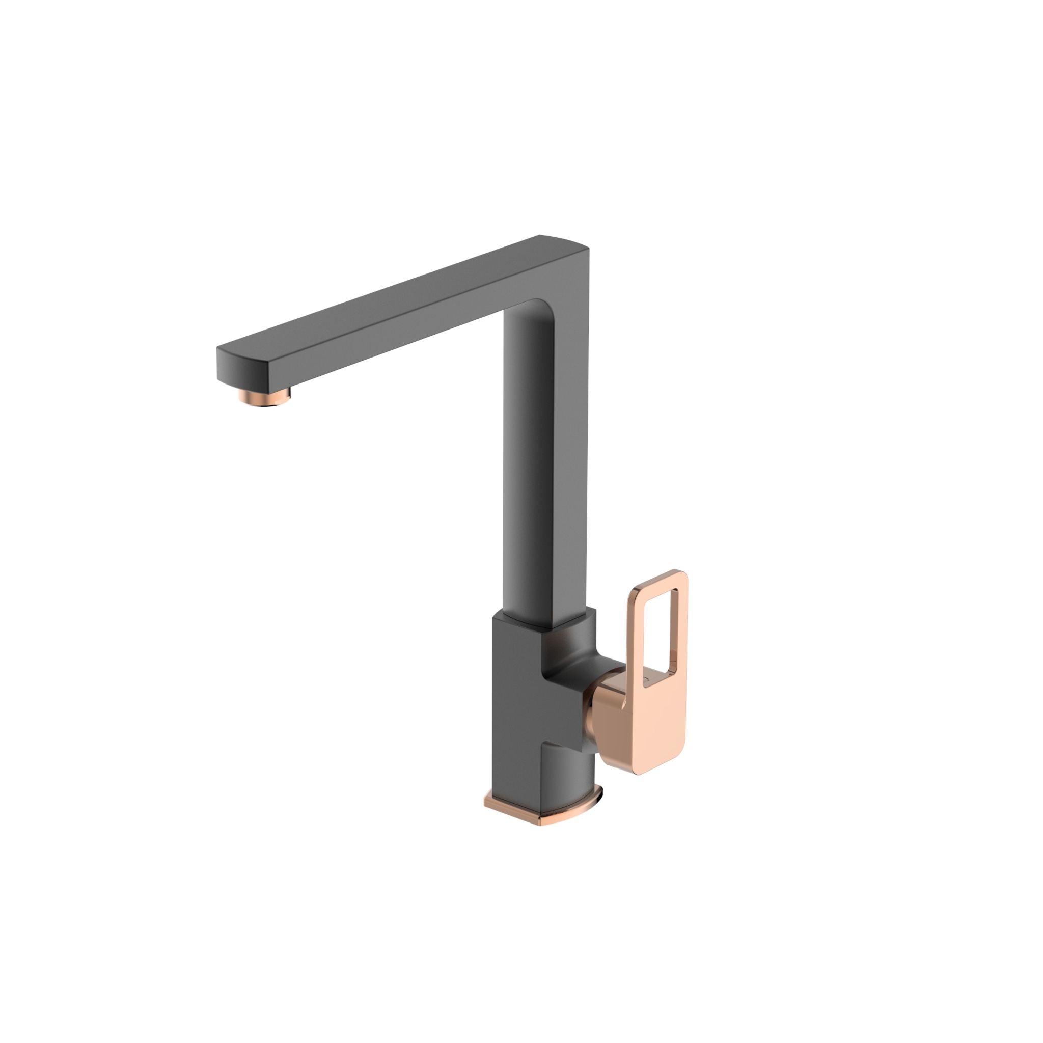 Salvo Plus Colours - Döküm Çıkış Uçlu Eviye Bataryası Siyah-Rose Gold