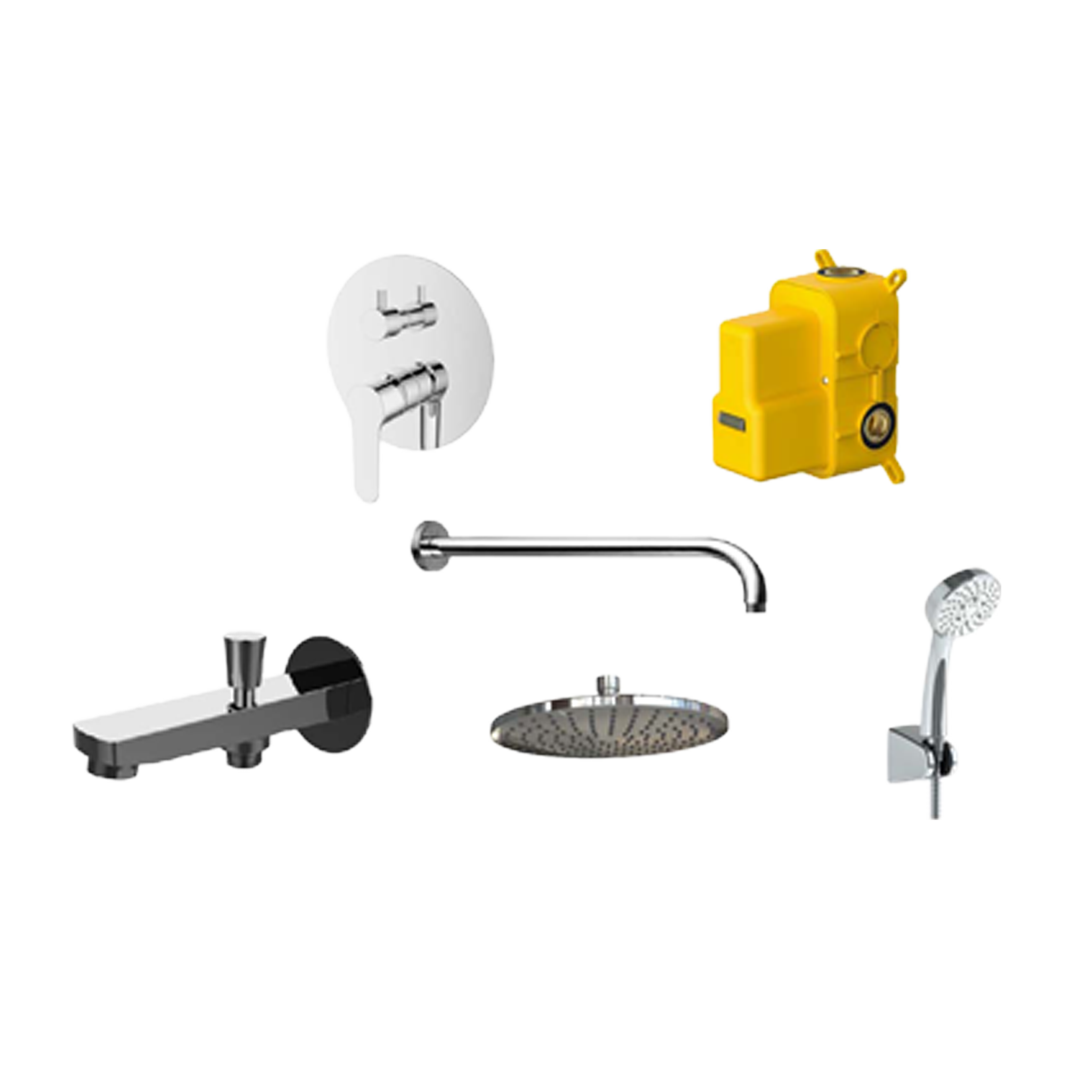 Water Flowbox Sistemleri Round Ankastre Banyo Bataryası Seti - 2F