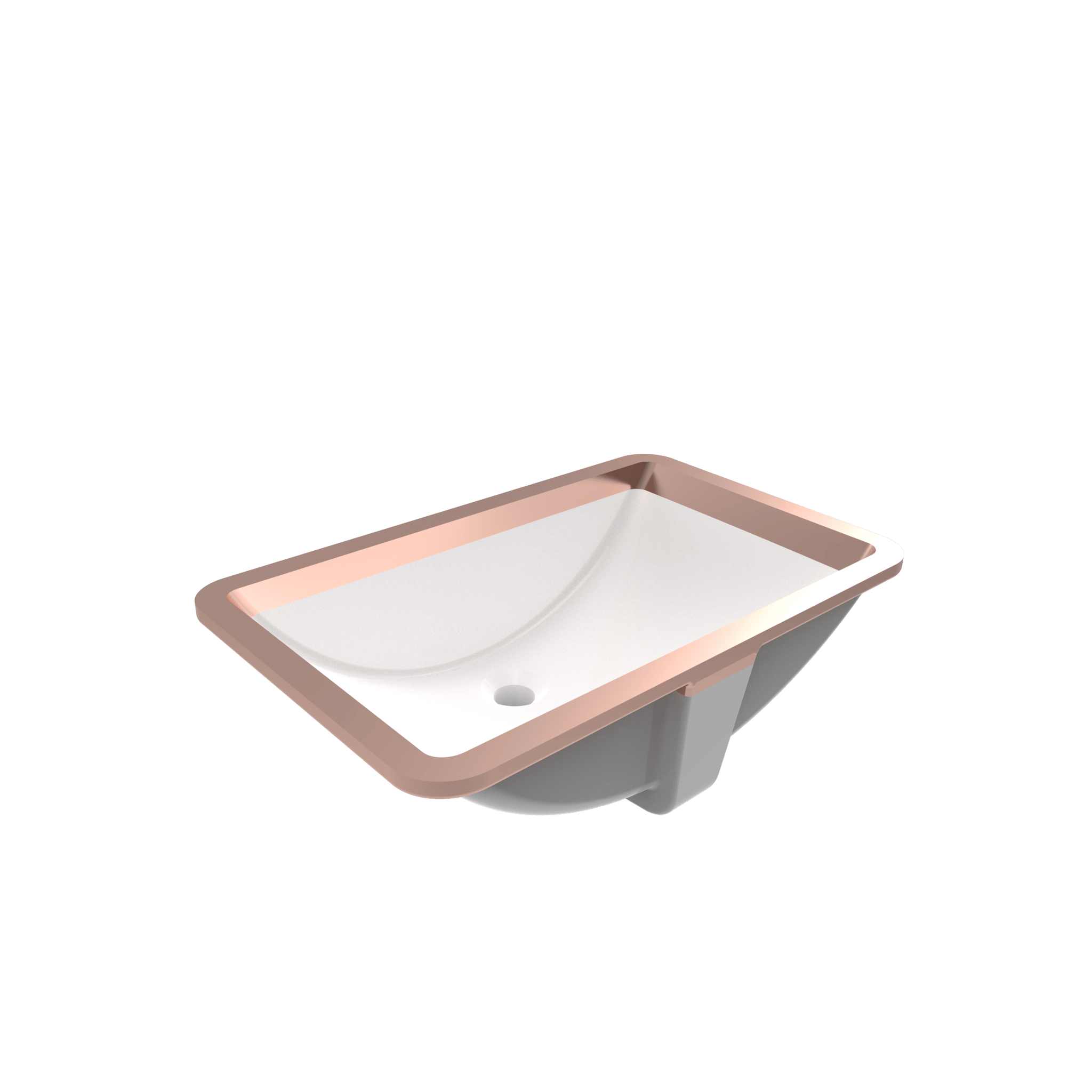 Flame - Tezgah Altı Lavabo Taşma Kanallı Rose Gold Dekorlu