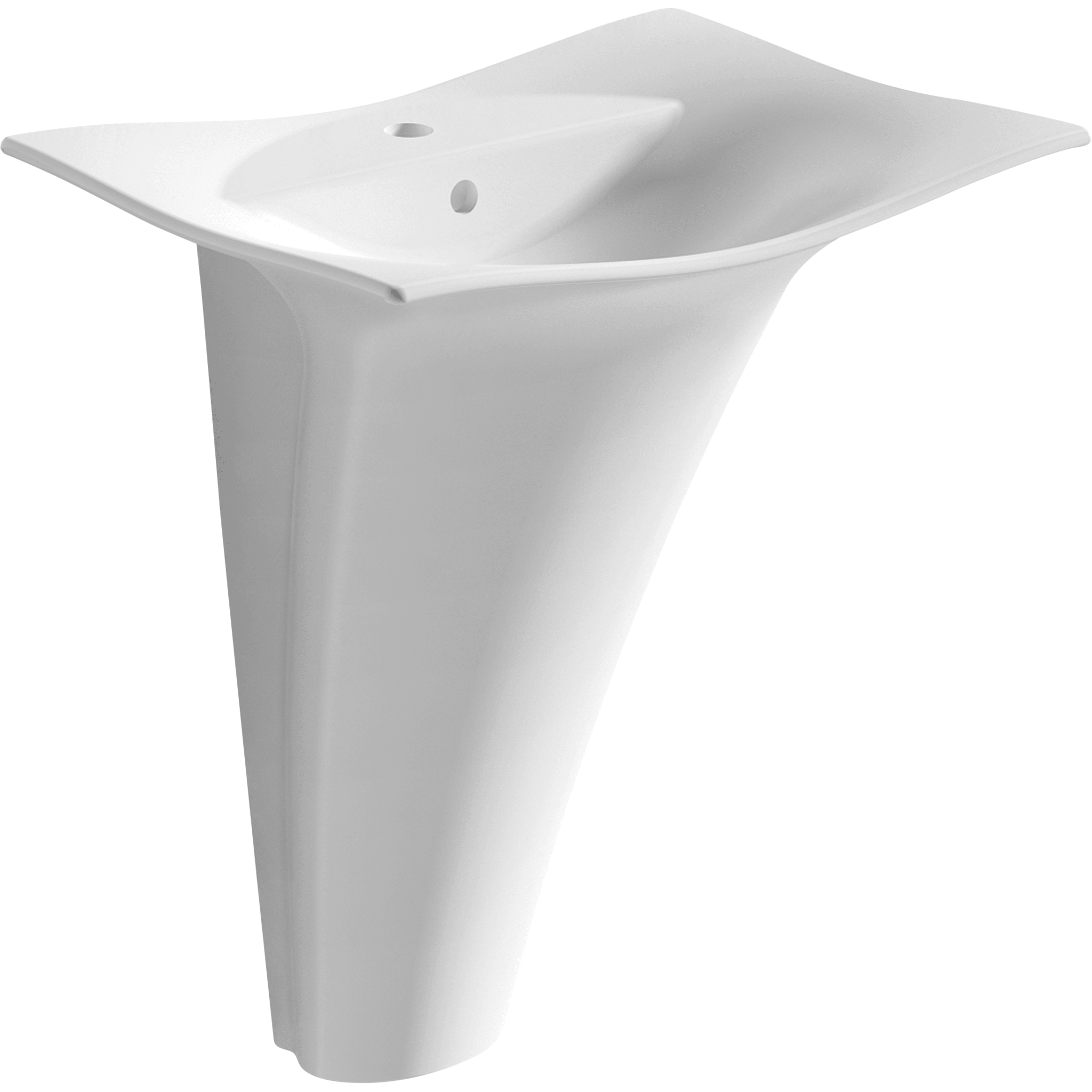 Lotus - Monoblok Lavabo Batarya Delikli Taşma Kanallı