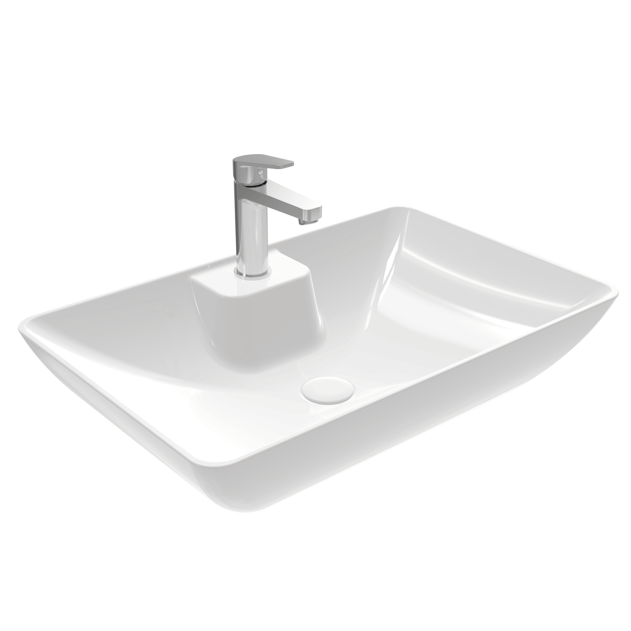 Motto - Dikdörtgen Gövde Üstü Lavabo Batarya Delikli