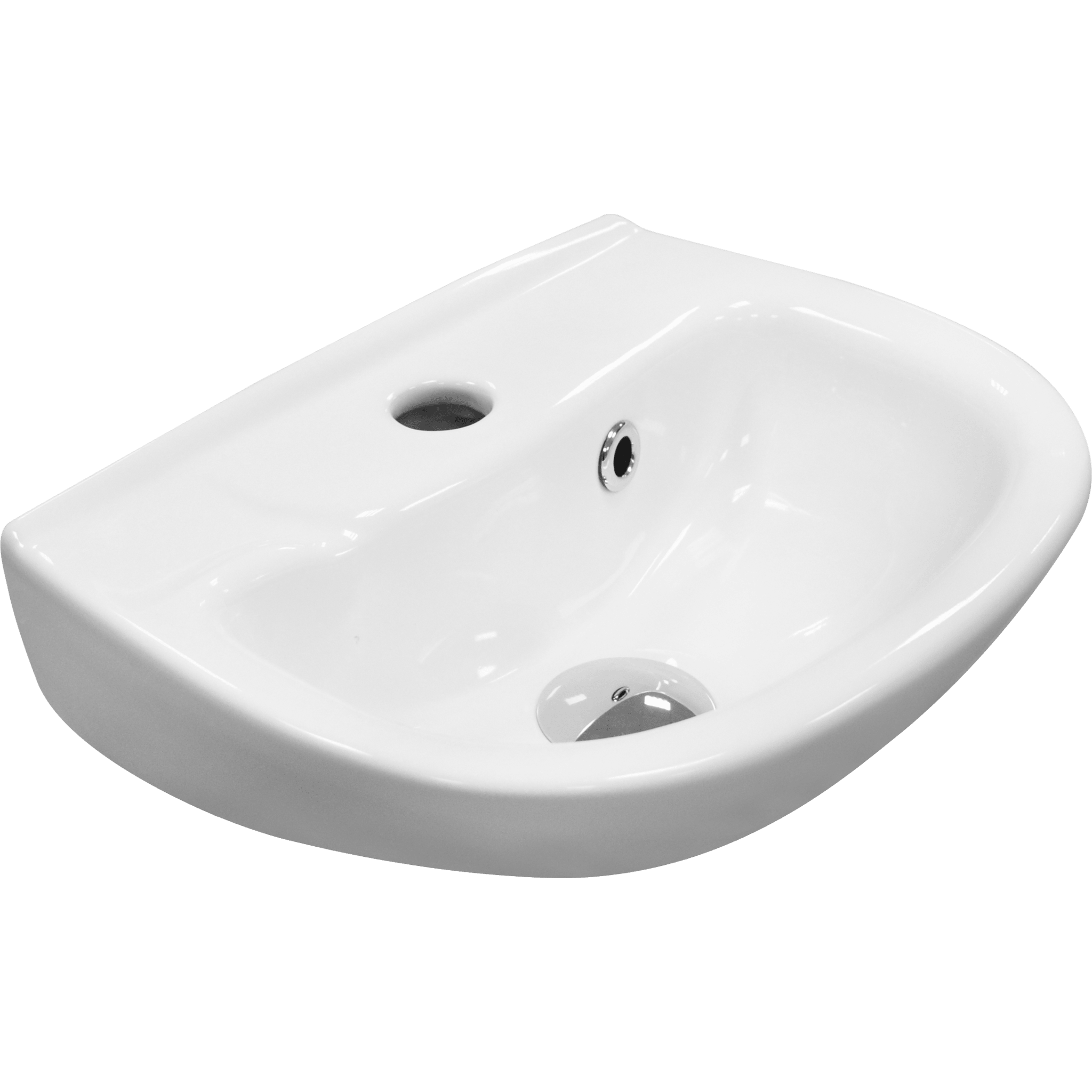 Tek Parça - Duvara Montajlı Lavabo Batarya Delikli Taşma Kanallı