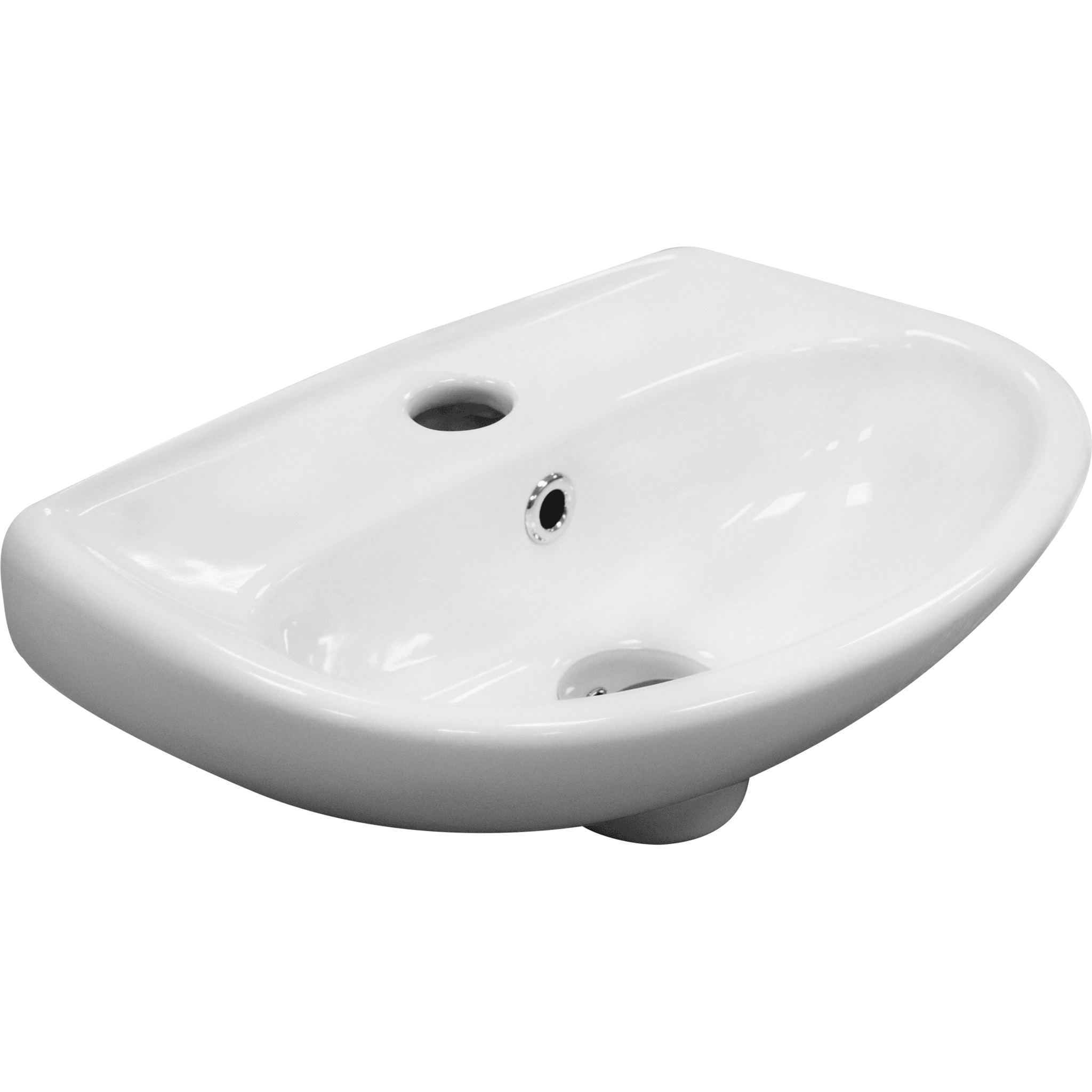 Tek Parça - Duvara Montajlı Lavabo Batarya Delikli Taşma Kanallı