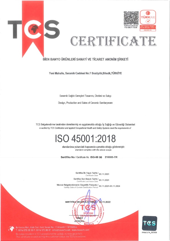 SSG ISO 45001:2018 İSG YÖNETİM SİSTEMİ (TR)